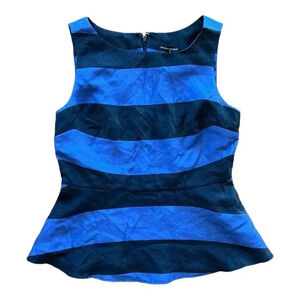 Banana Republic Blue Striped Shimmer Peplum Blouse 12